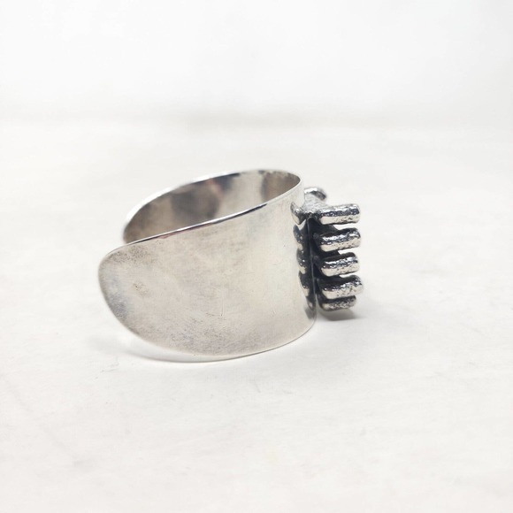 Jacob Hull Cuff Bracelet Silver Plate Ribcage Skeleton Denmark Brutalist RARE - Picture 9 of 12